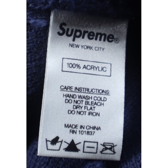 Supreme Knit Winter Beanie Hat Adult Unisex One Size Navy Blue Bubble Logo EUC - Picture 6 of 6